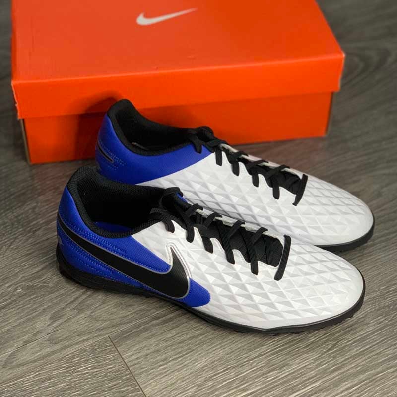 Nike Tiempo Legend 8 Club TF Daybreak - White/Black/Hyper Royal/Metallic Silver - AT6109-104